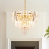 DORESshop 6-Light KD Crystal Chandelier with Gold-Plated Finish and 3-Layer Shade for Kitchen Dining Room Living Room Bedroom No Bulbs Included - 3 of 4
