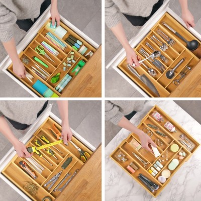 Royal Craft Wood Bamboo Kitchen Drawer Organizer (Beige, 9-slot)