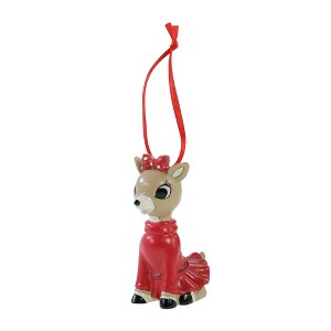 Wondapop Rudolph The Red-Nosed Reindeer Clarice Polyresin Christmas Ornament, Indoor/Outdoor Tree Decoration and Holiday Home Decor - 1 of 4
