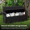 Dolonm Patio Bench with Storage - Resin Outdoor Patio Bench， for Deck, Patio, Garden, Backyard - 2 of 4