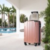 FONTOI 20 Inch Checked Luggage Expandable Hardshell Luggage Lightweight Durable Travel Large Suitcase with Wheels, Rose Pink 13.6"* 8.3"*21.5" - 2 of 4
