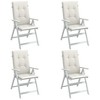 vidaXL Highback Chair Cushions - 4 Pcs Melange Cream - Outdoor/Indoor Seat Pads - 47.2"x19.7"x1.6" - 2 of 4