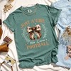 Simply Sage Market Women's Coquette Girl Who Loves Football Short Sleeve Garment Dyed Tee - 3 of 4