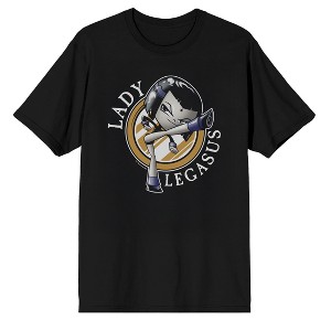 Teen  Titans Go Lady Legasus on Black Short Sleeve Adult T-Shirt - 1 of 3