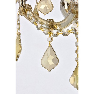 Golden Teak Crystal Trim 2-Light Wall Sconce
