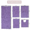 Bell Flower Collection Tufted Bath Rugs, Extra Soft and Absorbent, Non-Slip Bath Mats, Machine Washable Bathroom Mats, 5 Pcs Set with Runner, Purple - 3 of 4