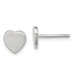 Black Bow Jewelry Kids 7mm Polished Heart Post Earrings in Sterling Silver - 1 of 4