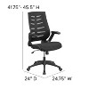 Emma and Oliver High Back Black Mesh Swivel Ergonomic Office Chair with Adjustable Flip-Up Arms - 4 of 4