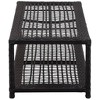 vidaXL Shoe Bench Black Poly Rattan, Metal - Black - 3 of 4