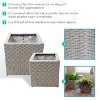 Sunnydaze Square Indoor Polyrattan Planters with Attached Clear Polypropylene Liner 14" Square x 11" H and 14" Square x 11" H - Gray 2-Piece - 2 of 4
