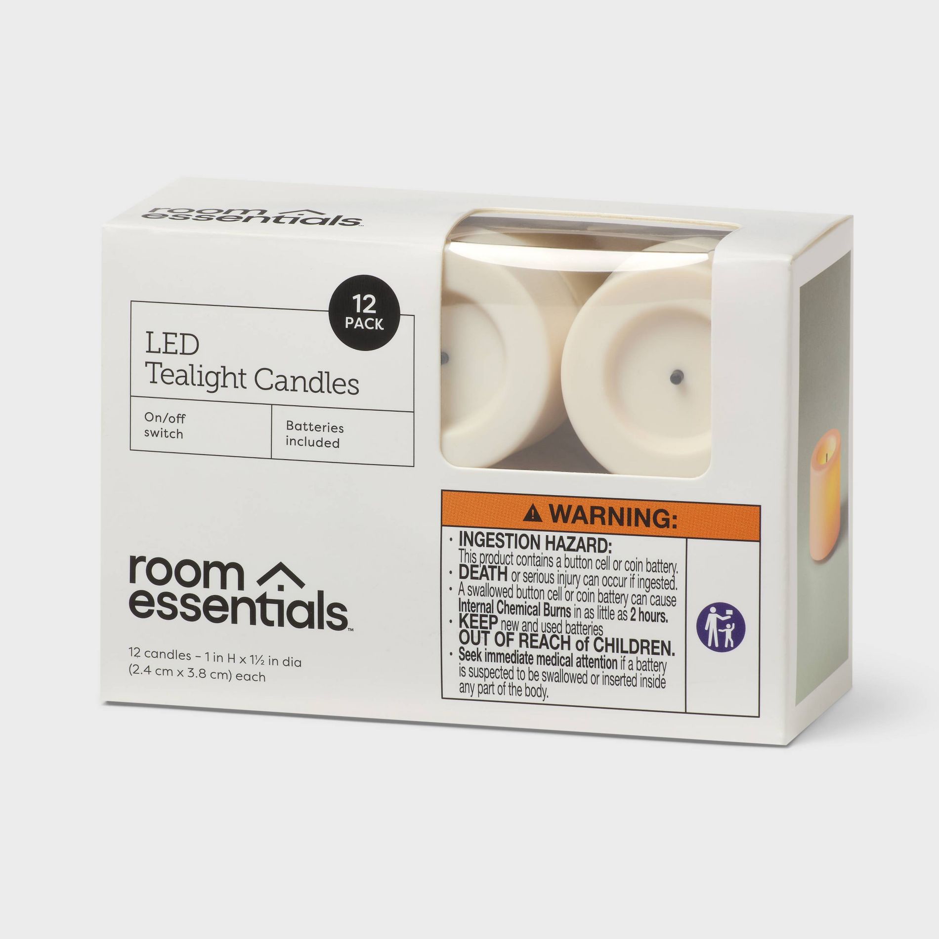 12pk LED Tealight Candle Set White - Room Essentials™