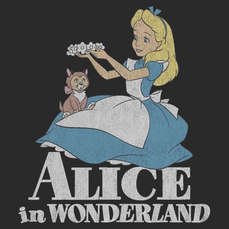 Junior's Alice in Wonderland Distressed Alice and Dinah Sweatshirt, 2 of 3