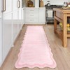 Washable Scalloped Rugs for Living Room Bedroom, Modern Solid Non Slip Rugs for Nursery Room Kids Room, Large Low Pile Carpet for Dining Room - 4 of 4