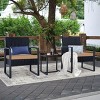 3-Piece Outdoor PE Wicker Patio Chair and Table Set with Washable Cushions for Balcony or Poolside-The Pop Home - 2 of 4