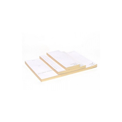 Russell+Hazel In Due Time Notepads White/Gold 80 Sheets/Pad 3 Pads/Set (27619)