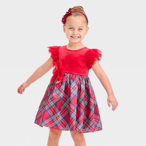 Toddler Girls' Mattel Barbie Dream Closet 2024 "Holiday Barbie" Inspired Tutu Dress - Red - image 1 of 4