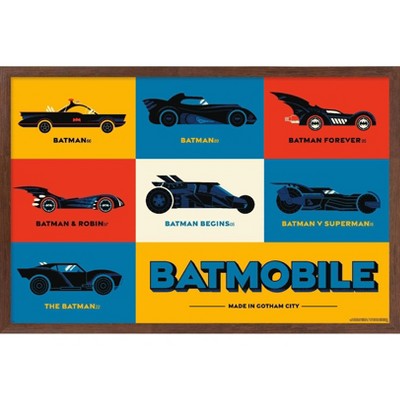 Trends International DC Comics Batman: 85th Anniversary - Minimalist The Batmobiles Framed Wall Poster Prints