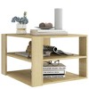 vidaXL Engineered Wood Coffee Table with Storage Shelf, Sonoma Oak Finish, Modern Scandinavian Style, Square Design, 23.6"x23.6"x15.7" - 2 of 4
