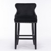 Anybear Contemporary Velvet Upholstered Wing Back Barstools - 2 of 4