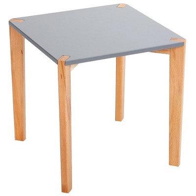 BirdRock Home End Table with Grey Top and Wooden Legs