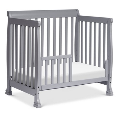Gray Convertible Mini Crib with Twin Bed Option