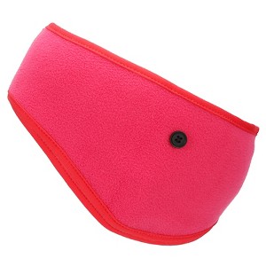 Unique Bargains Polar Fleece Stretchy Winter Running Sweatband with Button Ear Warmer Headband - 1 of 4