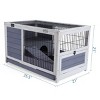 LAOTIES Indoor Wooden Rabbit Hutch,Bunny Cage With Pull Out TrayMultiple Doors And Openable Roof For Small Animals - 3 of 4