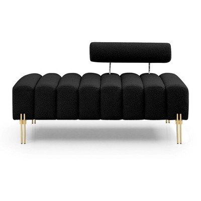 53.2”End of Bed Bench, Upholstered 2 Seat Sofa Couch, Entryway Ottoman Bench with Metal Legs, Fuzzy Long Bench for Living Room Bedroom Shops