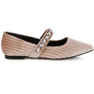 Dresden Diamante Brooch Velvet Women Ballerinas - 1 of 4