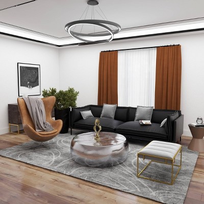 Elegant Hammered Silver Aluminum Round Coffee Table - 49"