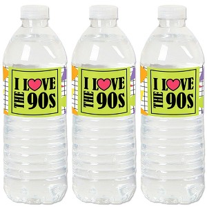 Big Dot of Happiness 90's Throwback - 1990s Party Water Bottle Sticker Labels - Set of 20 - 1 of 4