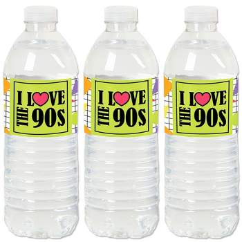 Big Dot of Happiness 90's Throwback - 1990s Party Water Bottle Sticker Labels - Set of 20