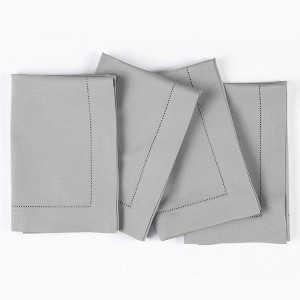 Solino Home Cotton and Linen Hemstitch Dinner Napkins - 1 of 4