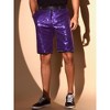 INSPIRE CHIC Men's Straight Leg Club Rave Party Metallic Sparkly Sequin Shorts - 2 of 4