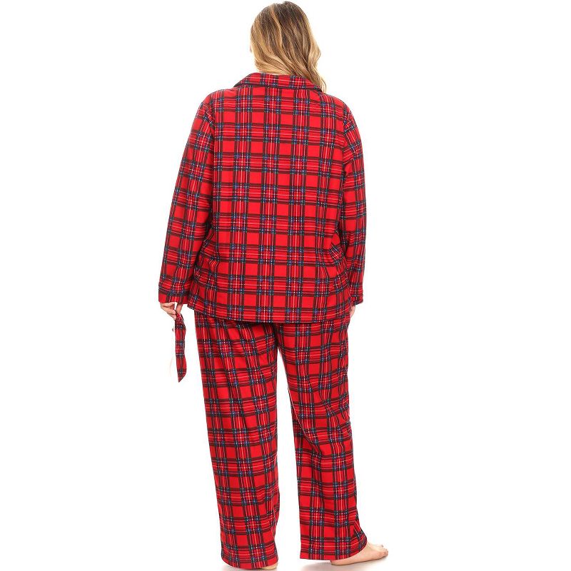 Women's Plus Size Three-Piece Pajama Set - White Mark, 2 of 4