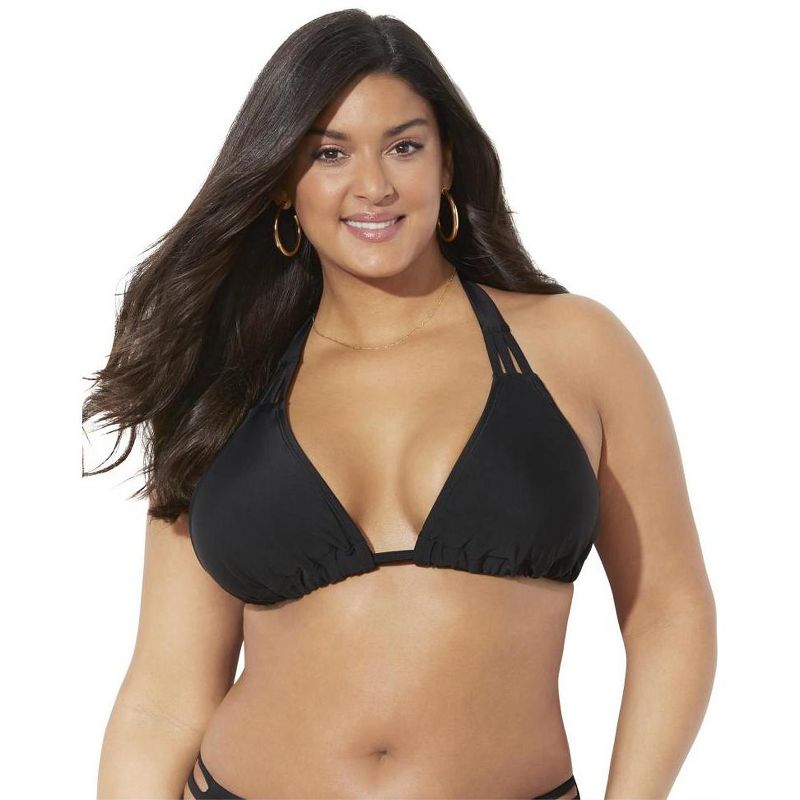Swimsuits for All Women's Plus Size Beach Babe Triangle Bikini Top, 1 of 2