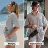 EXLURA Womens Summer 2 Piece Sets Casual Short Sleeve Striped Shirts Shorts Matching Sets Vacation Cruise Beach Outfits 2025 - 2 of 4