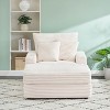 APRILSOUL Spring Upholstered Armchair and Ottoman Set, Comfortable Single Sofa with Cup Holder and Corduroy Fabric - 3 of 4