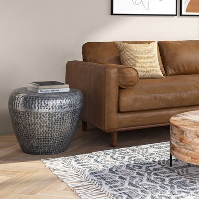 Preston Modern Industrial 22 inch Wide Metal Side Table in Antique ...