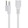 Monoprice Power Cord - 6 Feet - White | NEMA 5-15P to IEC 60320 C13, 18AWG, 10A, 125V, 3-Prong, for PC, AC Adapter, Laptop, Monitor, Projector - 2 of 4