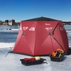 Outsunny 4 Person Insulated Ice Fishing Shelter 360-Degree View, Pop-Up Portable Ice Fishing Tent with Carry Bag, Two Doors and Anchors, Red - 2 of 4