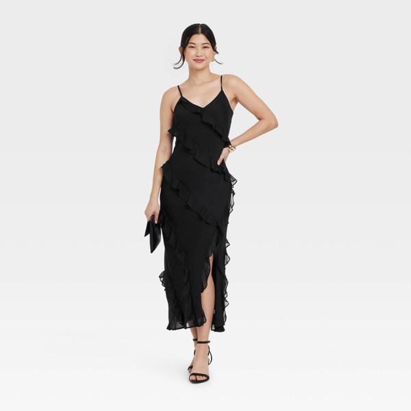 Vestido maxi tipo slip con volantes y sin mangas para mujer - A New Day™ 3