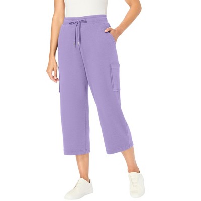 Woman Within Plus Size Knit Cargo Capri