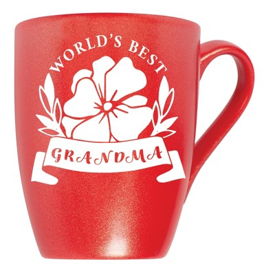 Elanze Designs World'S Best Grandma Crimson Red 10 ounce New Bone China Coffee Cup Mug