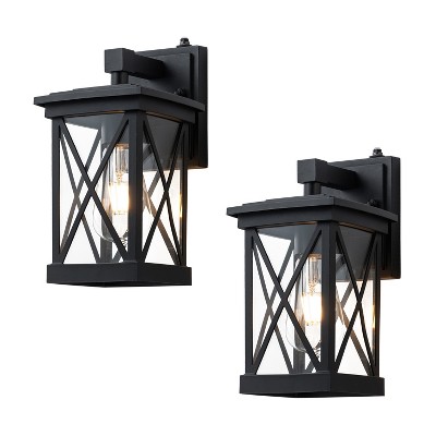 C Cattleya 2 Pack Matte Black Dusk to Dawn Outdoor Wall Lights