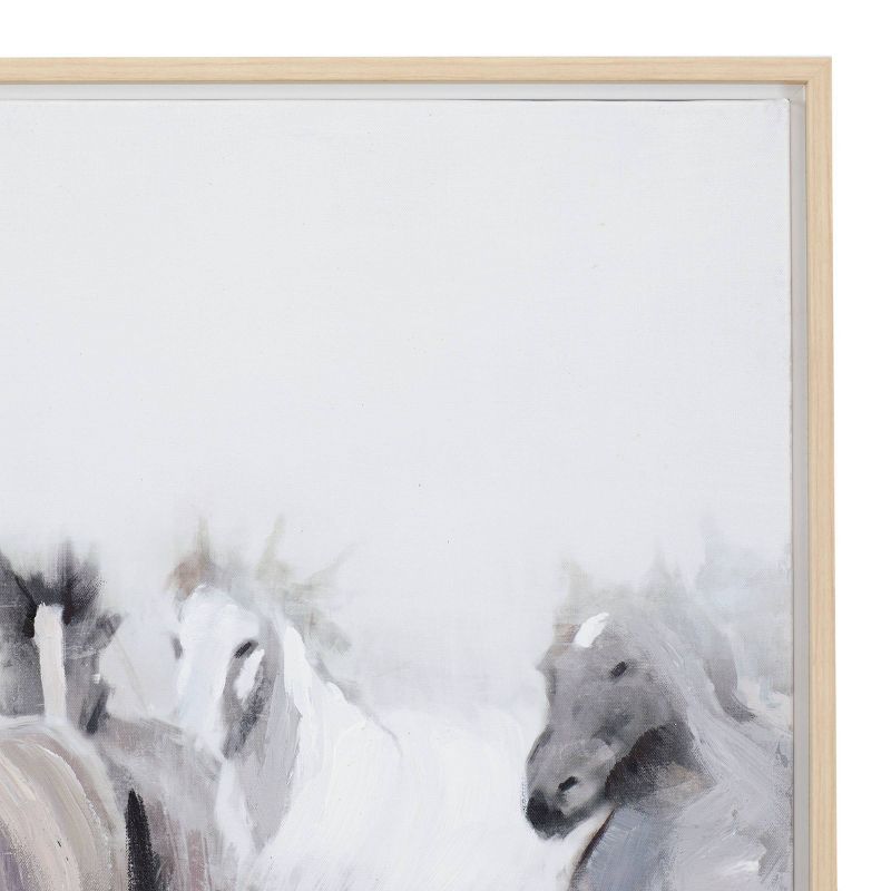 Canvas Horse Handmade Framed Wall Art with Brown Frame Gray - Olivia &#38; May, 5 of 7
