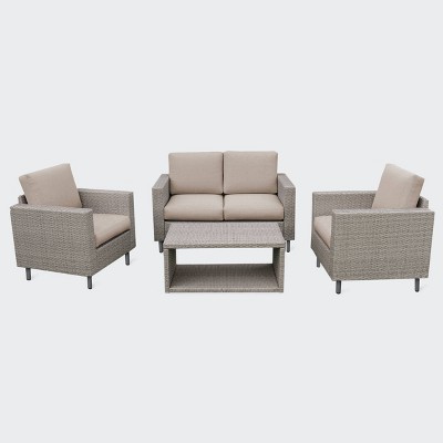 Tybee 4pc Seating Set - Tan - Leisure Made