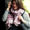 Pavilion Gift Company - Twilight Blush - 74.5" x 25.5" Plaid Scarf - Sweaters and Shawls - 3 of 4