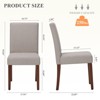 Set of 2 Upholstered Dining Chairs with Wood Legs, High Back Fabric Side Chairs for Kitchen, Dining Room, or Restaurant - Beige - 3 of 4