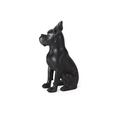 HomeRoots 9" Black Resin Bull Dog Tabletop Sculpture